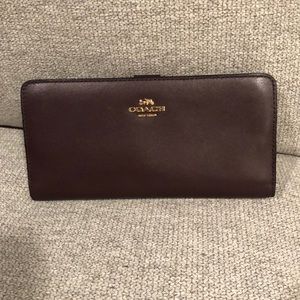 Burgundy smooth leather Coach wallet